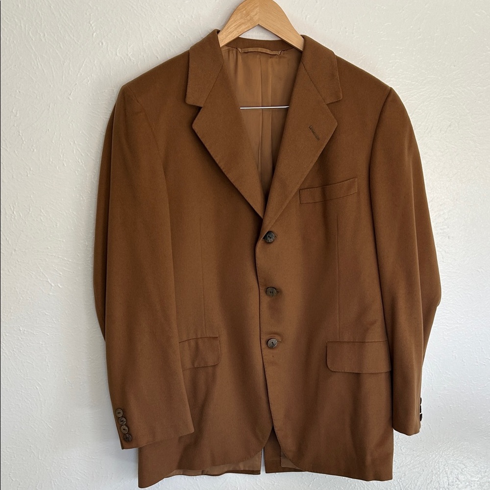 Vintage Neiman Marcus Brown Pure Cashmere Blazer Jacket Business Work